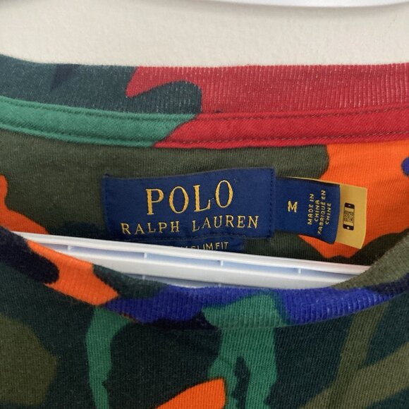 Polo Ralph Lauren Big Pony Camo AOP Shirt Size M Classic Fit Colorful - Picture 3 of 6